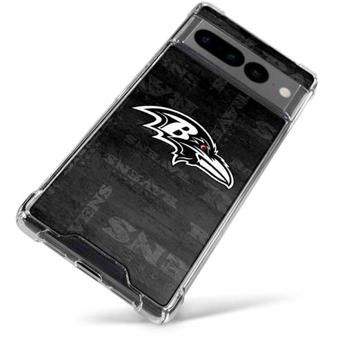 NFL Baltimore Ravens Black & White Google Pixel 7 Pro Clear Case